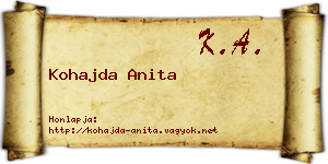 Kohajda Anita névjegykártya